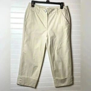 Talbots Creamy Khaki Capri Pants Stretchy Size 6 Cotton